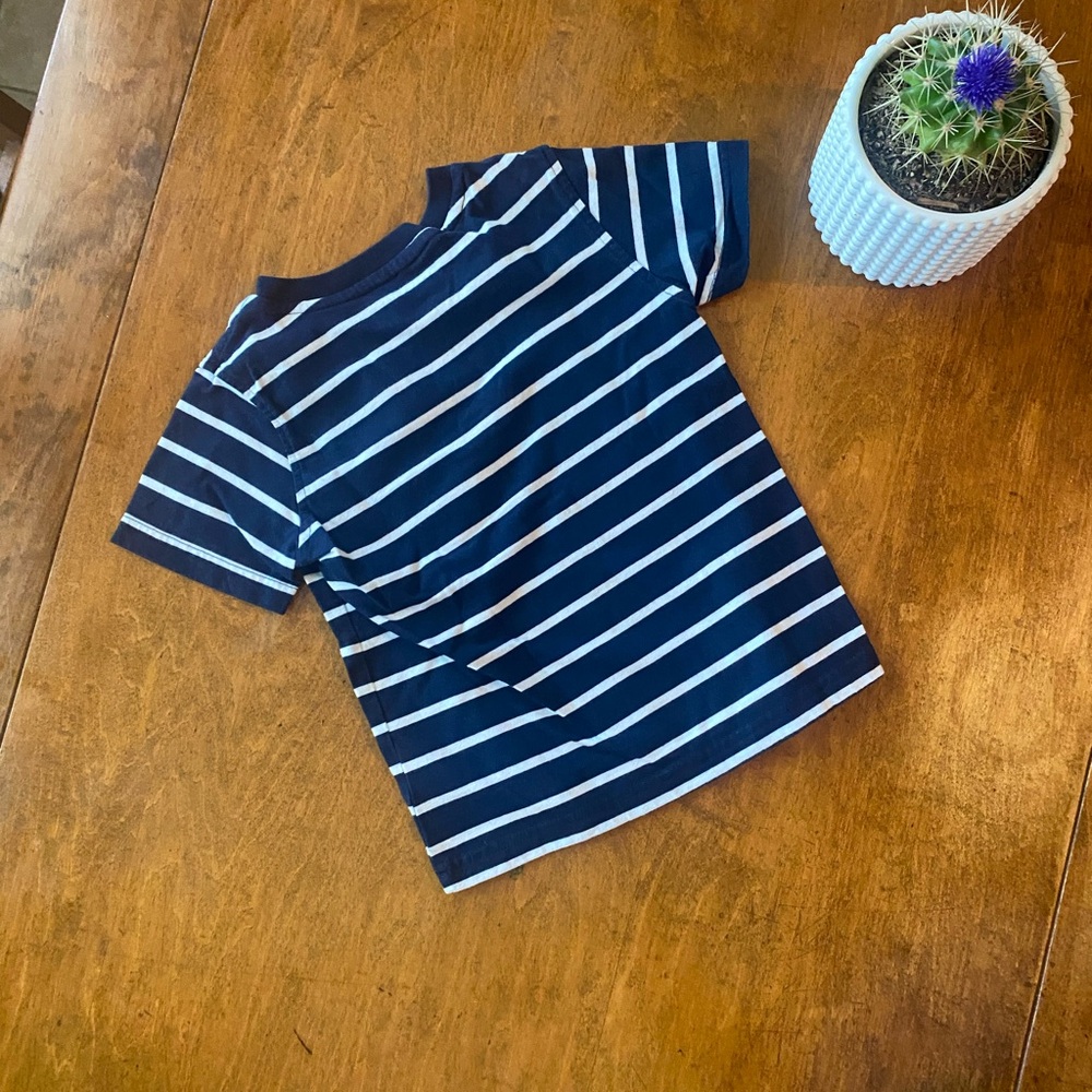 Tommy Hilfiger Boys 4T Navy Striped T-Shirt Short Sleeve Classic Tee - Picture 2 of 2